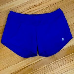 COPY - Blue Oiselle running shorts with built in liner